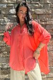 Shayle Indian Cotton Boyfriend Beach Shirt Watermelon